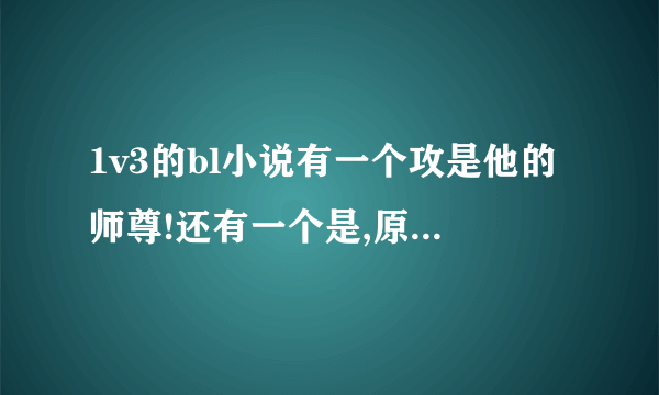 1v3的bl小说有一个攻是他的师尊!还有一个是,原书的男主角