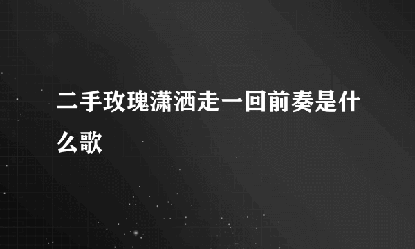 二手玫瑰潇洒走一回前奏是什么歌