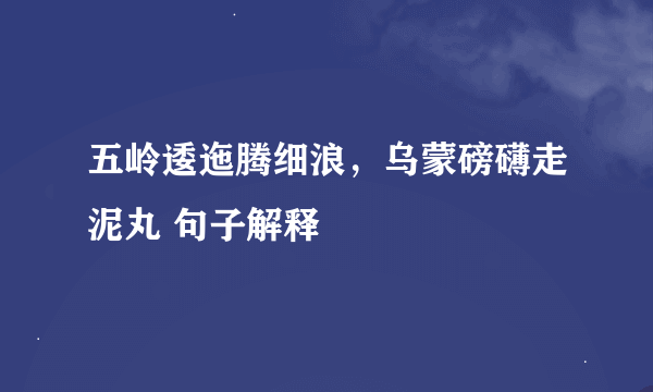 五岭逶迤腾细浪，乌蒙磅礴走泥丸 句子解释