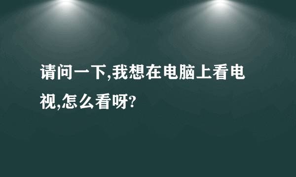 请问一下,我想在电脑上看电视,怎么看呀?