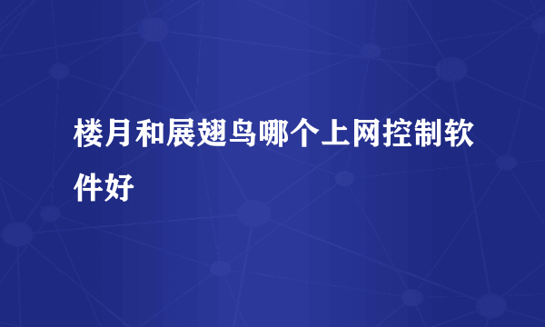 楼月和展翅鸟哪个上网控制软件好