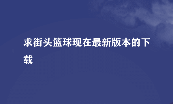 求街头篮球现在最新版本的下载