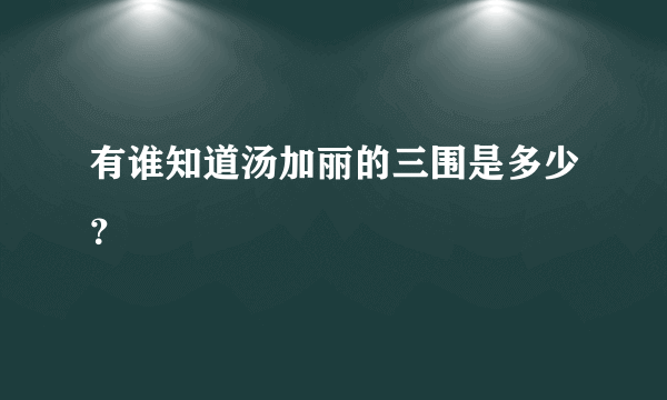 有谁知道汤加丽的三围是多少？