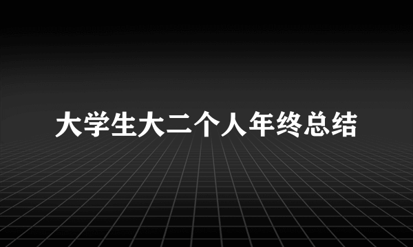 大学生大二个人年终总结