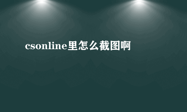 csonline里怎么截图啊