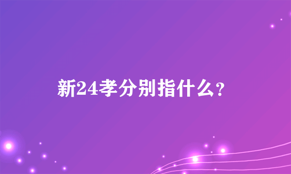 新24孝分别指什么？