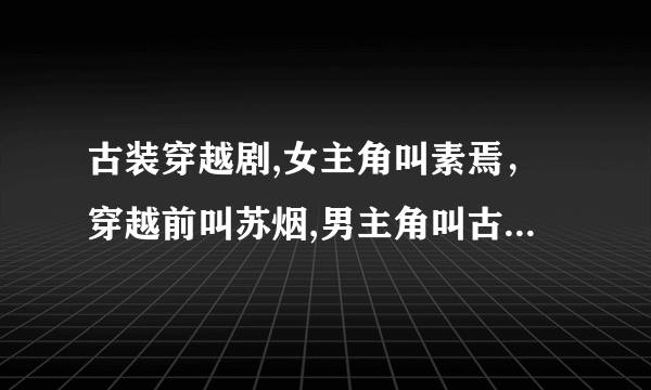 古装穿越剧,女主角叫素焉，穿越前叫苏烟,男主角叫古月，美的不像话。这本书叫弃妃当自强，作者是谁！