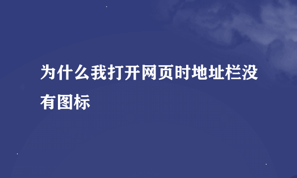 为什么我打开网页时地址栏没有图标