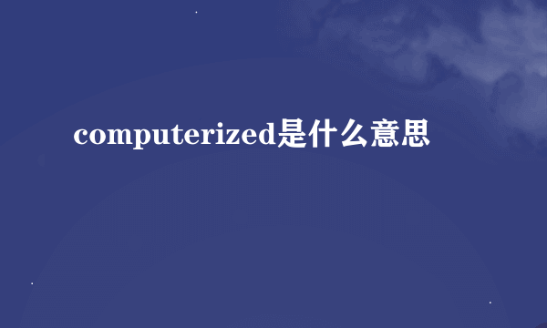 computerized是什么意思