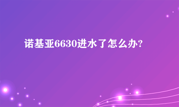 诺基亚6630进水了怎么办?