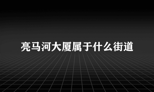 亮马河大厦属于什么街道