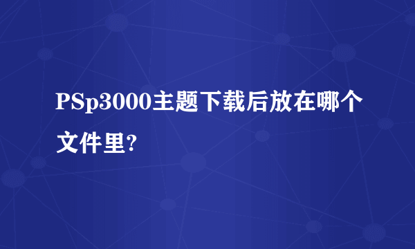 PSp3000主题下载后放在哪个文件里?