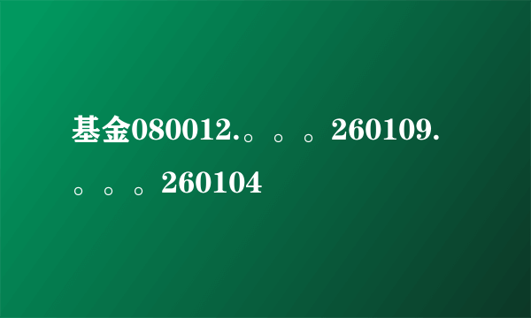 基金080012.。。。260109.。。。260104