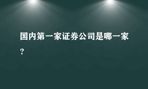 国内第一家证券公司是哪一家？