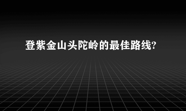 登紫金山头陀岭的最佳路线?