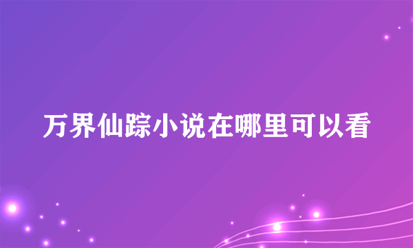 万界仙踪小说在哪里可以看