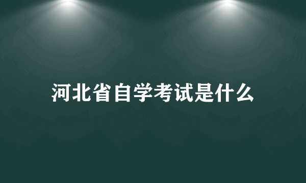 河北省自学考试是什么