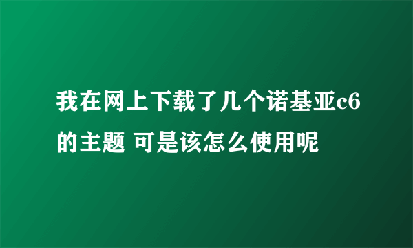 我在网上下载了几个诺基亚c6的主题 可是该怎么使用呢