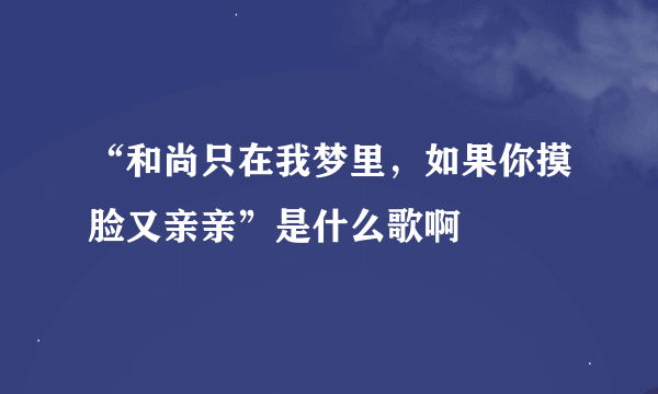 “和尚只在我梦里，如果你摸脸又亲亲”是什么歌啊