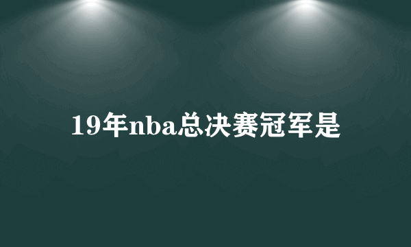 19年nba总决赛冠军是