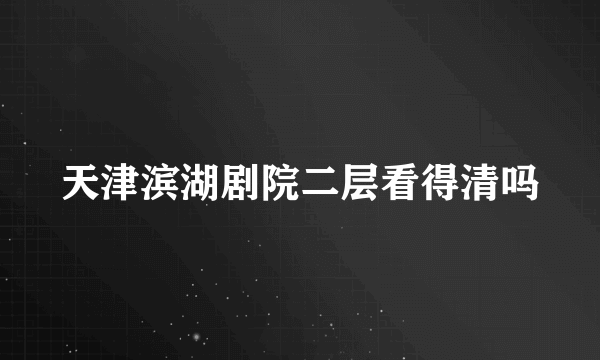 天津滨湖剧院二层看得清吗