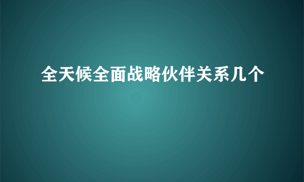 全天候全面战略伙伴关系几个