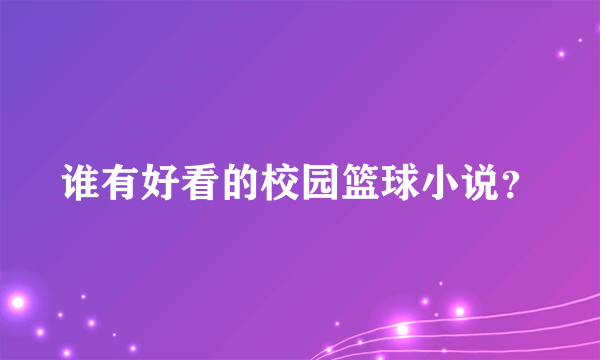 谁有好看的校园篮球小说？