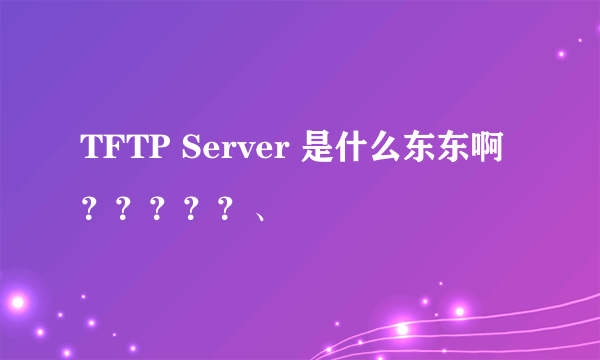 TFTP Server 是什么东东啊？？？？？、