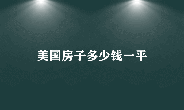 美国房子多少钱一平