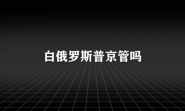 白俄罗斯普京管吗