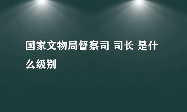 国家文物局督察司 司长 是什么级别