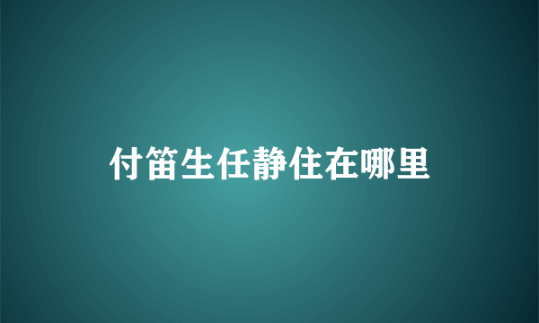 付笛生任静住在哪里