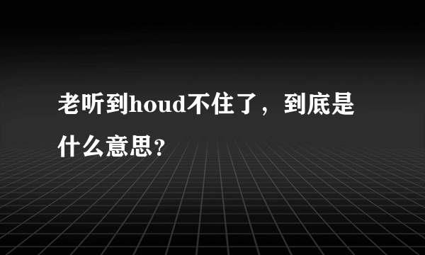 老听到houd不住了，到底是什么意思？