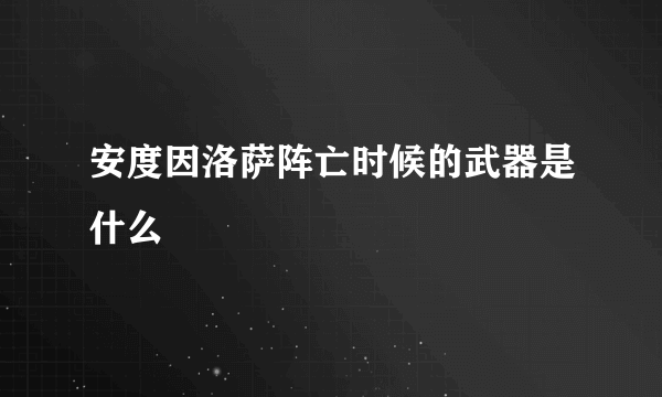 安度因洛萨阵亡时候的武器是什么