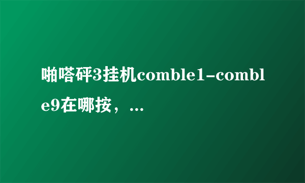 啪嗒砰3挂机comble1-comble9在哪按，是为了恢复按键难FEVER的后遗症，在哪按，求大神解答