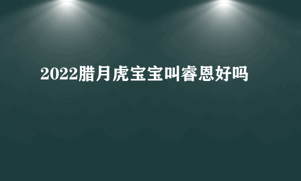 2022腊月虎宝宝叫睿恩好吗