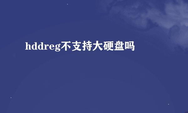 hddreg不支持大硬盘吗