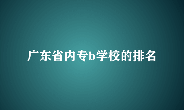 广东省内专b学校的排名