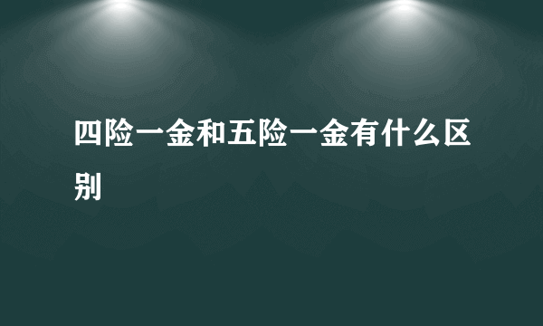 四险一金和五险一金有什么区别