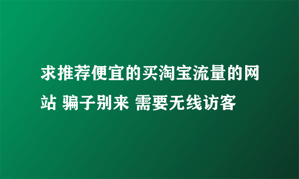 求推荐便宜的买淘宝流量的网站 骗子别来 需要无线访客