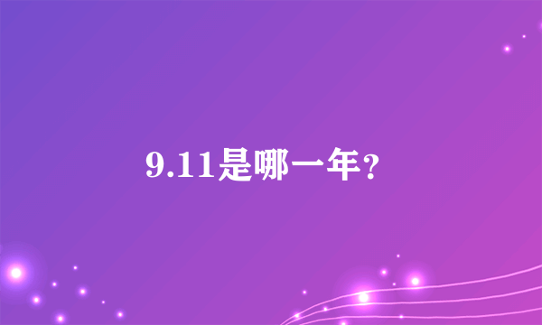 9.11是哪一年？