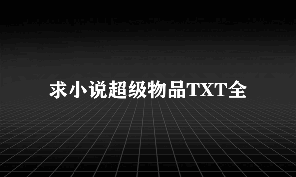 求小说超级物品TXT全