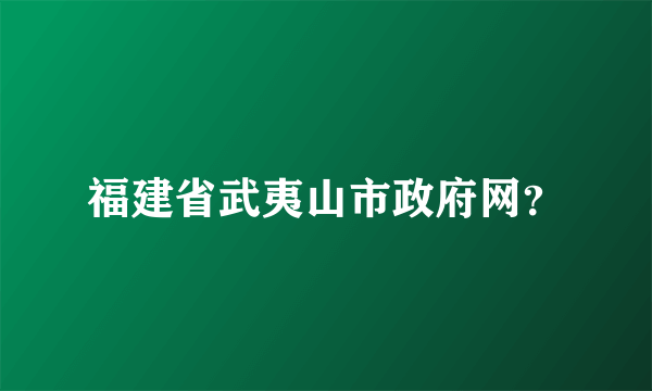 福建省武夷山市政府网？