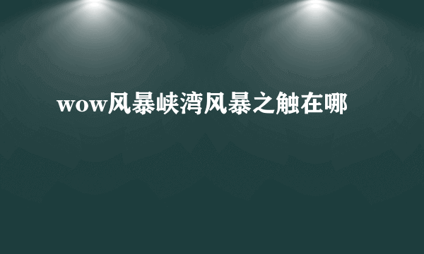 wow风暴峡湾风暴之触在哪