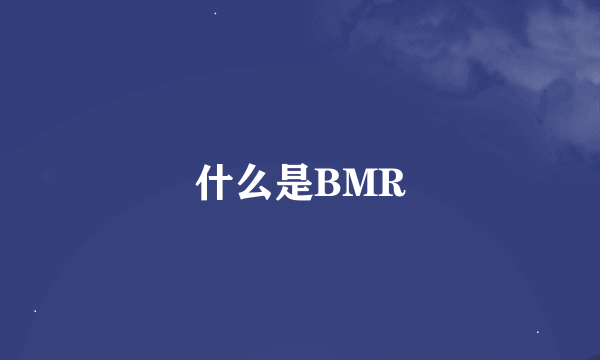 什么是BMR