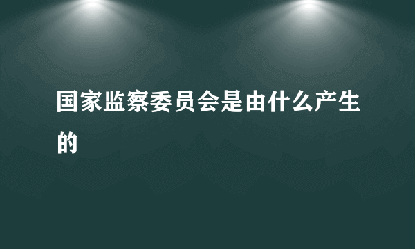 国家监察委员会是由什么产生的