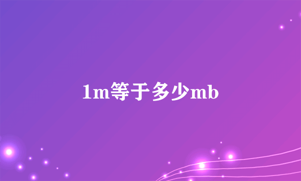 1m等于多少mb