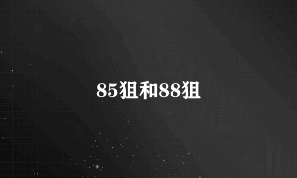 85狙和88狙