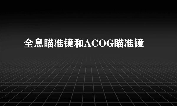 全息瞄准镜和ACOG瞄准镜