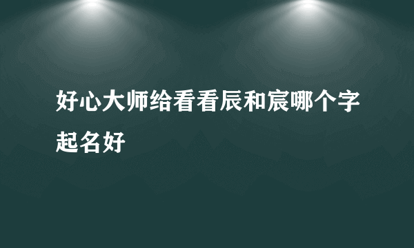 好心大师给看看辰和宸哪个字起名好